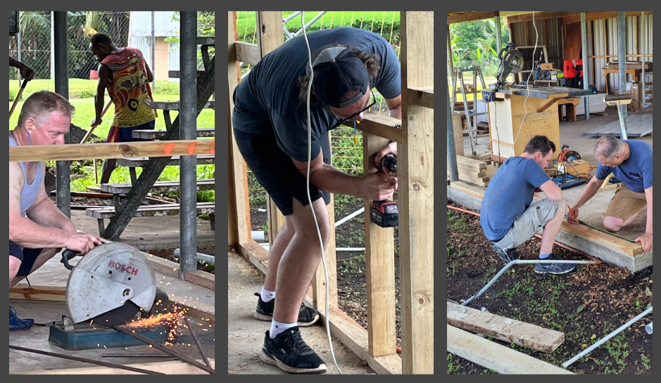 men working digging and framing